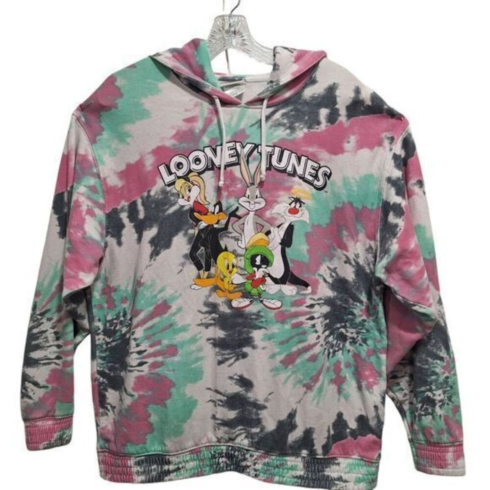 Looney Tunes Women's Hoodie Size M ‎ Bugs Bunny Marvin the Martian Taz Tweety